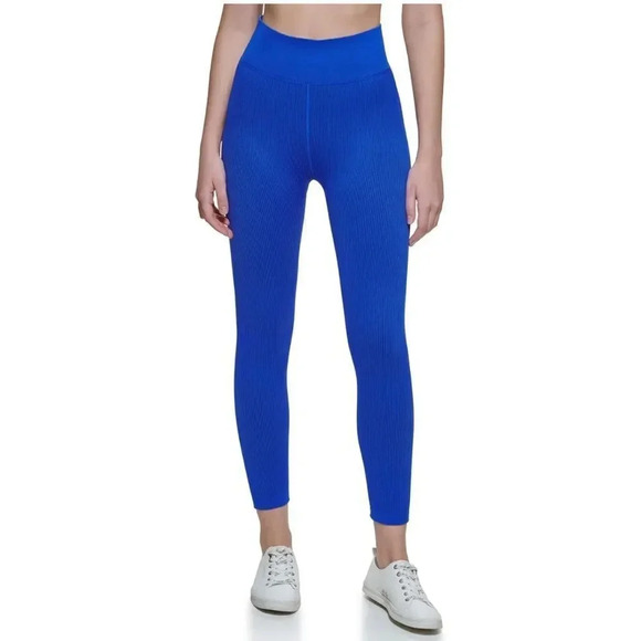 Calvin Klein Performance Women's Rib-Knit Leggings - Bold Blue - Size S NWT - Picture 3 of 5